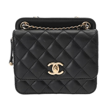 シャネル マトラッセ ミニ チェーンショルダー  ブラック ラムスキン レディース バッグ 【bag】