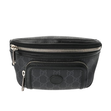 グッチ インターロッキング ベルトバッグ ブラック 682933 GGスプリームキャンバス/レザー ユニセックス バッグ 【bag】