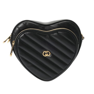 グッチ インターロッキングG ハート型 ブラック 751628 レザー レディース バッグ 【bag】