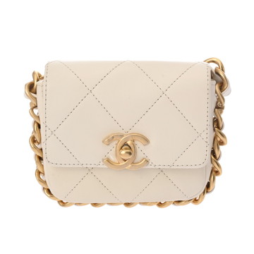 シャネル マトラッセ ミニ チェーンショルダー  ホワイト AS2833 カーフ レディース バッグ 【bag】