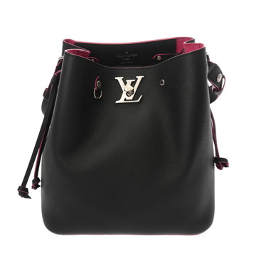 ルイヴィトン ロックミー バケット ノワール/ホットピンク M54677 レザー レディース バッグ 【bag】