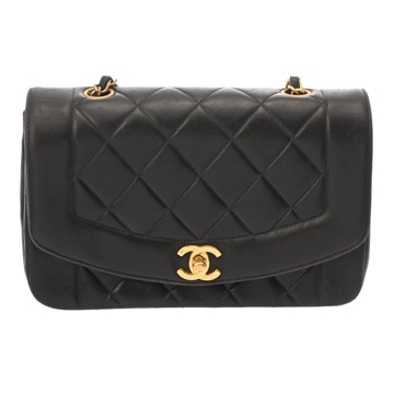 シャネル マトラッセ ダイアナ チェーンショルダー 22cm ブラック A01164 ラムスキン レディース バッグ 【bag】