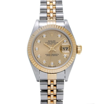 ロレックス デイトジャスト 10Pダイヤ 69173G シャンパン/ダイヤモンド レディース 時計 【wristwatch】