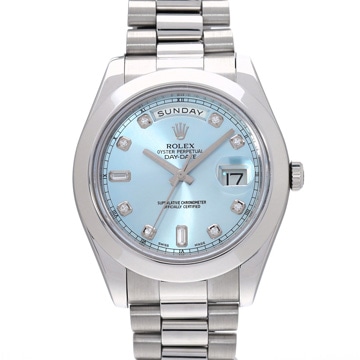 ロレックス デイデイト II 218206 アイスブルー/ダイヤモンド メンズ 時計 【wristwatch】