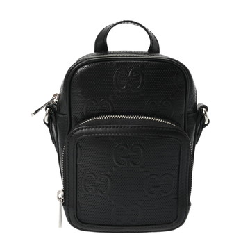 グッチ GGエンボス ブラック 658553 レザー メンズ バッグ 【bag】