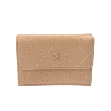 シャネル スモールフラップウォレット ベージュ AP3882 カーフ レディース 財布 【purse】