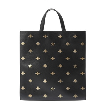 グッチ ビースター トートバッグ ブラック 495444 レザー メンズ バッグ 【bag】
