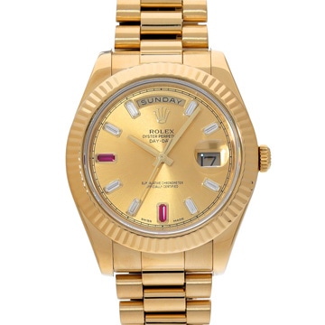 ロレックス デイデイト II 218238BG シャンパン/ダイヤモンド/ルビー メンズ 時計 【wristwatch】