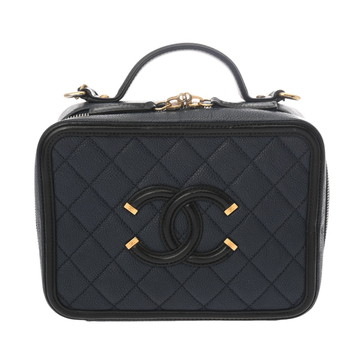 シャネル CCフィリグリー スモールバニティバッグ ネイビー A93343 キャビアスキン レディース バッグ 【bag】