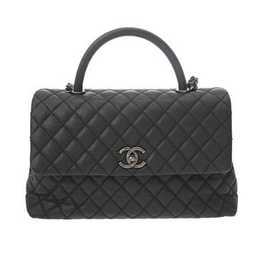 シャネル マトラッセ マキシトップハンドル フラップバッグ 32cm グレー A92992 キャビアスキン レディース バッグ 【bag】