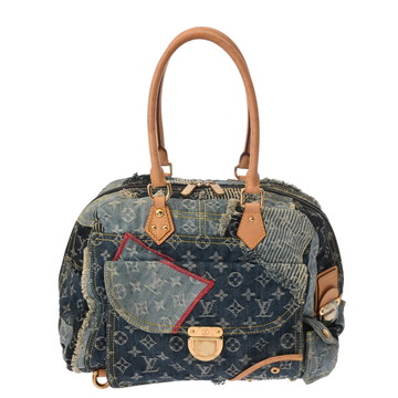 ルイヴィトン モノグラム デニム パッチワーク ボウリィ ブルー M95376 デニム ユニセックス バッグ 【bag】
