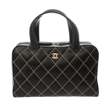 シャネル ワイルドステッチ ミニボーリングバッグ ブラック カーフ レディース バッグ 【bag】