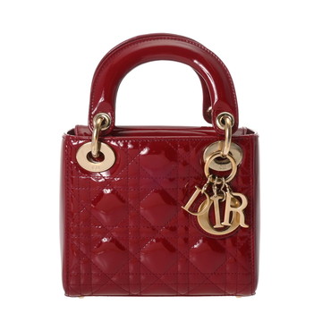 クリスチャンディオール Lady Dior バッグ ミニ 2WAY レッド パテントカーフスキン レディース バッグ 【bag】
