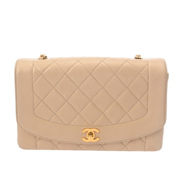 シャネル マトラッセ ダイアナ 25cm チェーンショルダー ベージュ A01165 ラムスキン レディース バッグ 【bag】