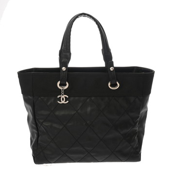 シャネル パリビアリッツ トート MM ブラック A34209 キャンバス/レザー レディース バッグ 【bag】