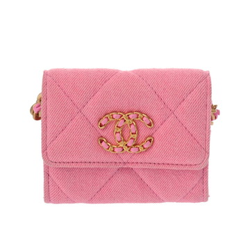 シャネル シャネル19 フラップコインパース チェーンショルダー ピンク AP1787 キャンバス レディース 財布 【purse】