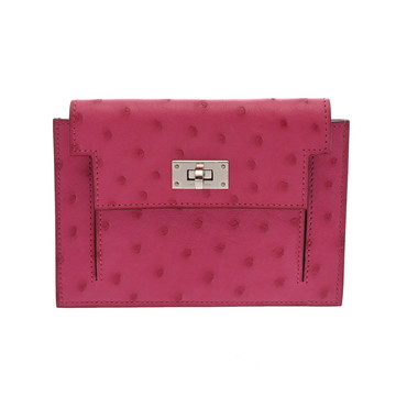 エルメス ケリーポケットコンパクト 財布 ローズディリアン オーストリッチ レディース 財布 【purse】