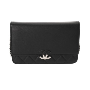 シャネル マトラッセ チェーンウォレット ブラック カーフ レディース バッグ 【bag】