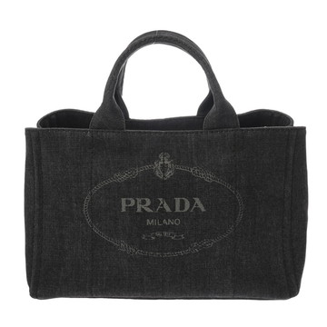 プラダ カナパ トートバッグ ブラック 1BG642 デニム レディース バッグ 【bag】