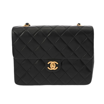 シャネル マトラッセ チェーンショルダー 20cm ブラック ラムスキン レディース バッグ 【bag】