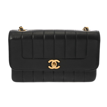 シャネル マドモアゼル チェーンショルダー 22cm ブラック ラムスキン レディース バッグ 【bag】