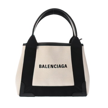 バレンシアガ ネイビーカバス XS 2WAY ホワイト/ブラック 390346 キャンバス/レザー レディース バッグ 【bag】