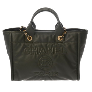 シャネル ドーヴィル トートバッグ カーキ AS3257 ラムスキン レディース バッグ 【bag】