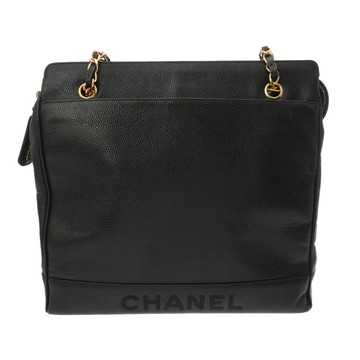 シャネル チェーントート ブラック キャビアスキン レディース バッグ 【bag】