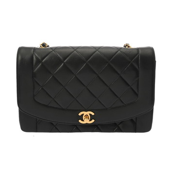 シャネル マトラッセ ダイアナ 25cm チェーンショルダー ブラック A01165 ラムスキン レディース バッグ 【bag】