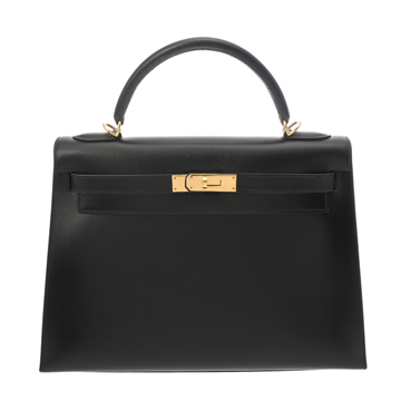 エルメス 32 外縫い ブラック ボックスカーフ レディース バッグ 【bag】