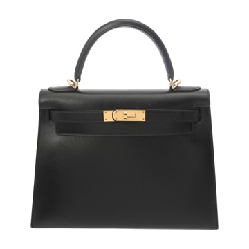 エルメス 28 外縫い 2WAY ブラック ボックスカーフ レディース バッグ 【bag】