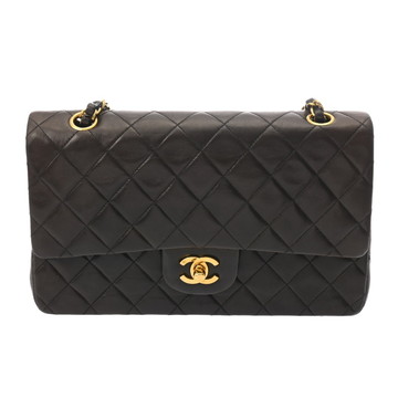 シャネル マトラッセ チェーンショルダー 25cm Wフラップ ブラック A01112 ラムスキン レディース バッグ 【bag】