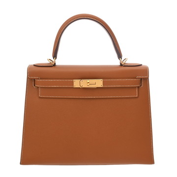 エルメス 28 外縫い ゴールド ボックスカーフ レディース バッグ 【bag】