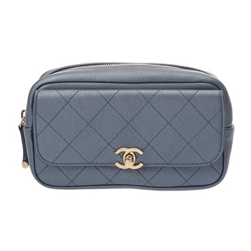シャネル アフィニティ  メタリックブルー カーフ レディース バッグ 【bag】