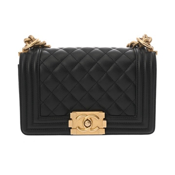 シャネル ボーイシャネル スモールハンドバッグ 20cm ブラック A67085 キャビアスキン レディース バッグ 【bag】