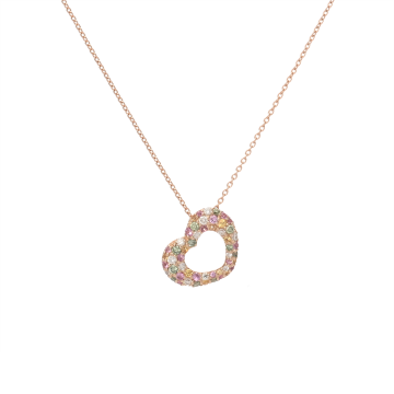 ポンテヴェキオ エモツィオーネネックレス ダイヤ0.12ct サファイア0.27/0.11ct マルチストーン K18ピンクゴールド PG レディース ジュエリー 【jewelry】