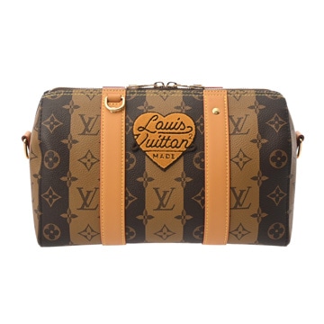 ルイヴィトン モノグラムストライプ LVスクエアード シティキーポル ブラウン M45963 レザー ユニセックス バッグ 【bag】