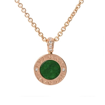 ブルガリ ブルガリブルガリ グリーンジェイド ピンクゴールド金具 K18ピンクゴールド PG レディース ジュエリー 【jewelry】