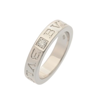 ブルガリ ブルガリブルガリリング 1Pダイヤ  K18ホワイトゴールド WG レディース ジュエリー 【jewelry】