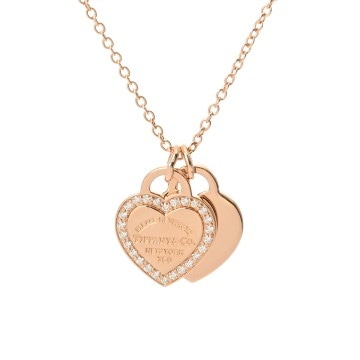 ティファニー リターントゥ ダブルハート ネックレス ダイヤ K18イエローゴールド YG レディース ジュエリー 【jewelry】