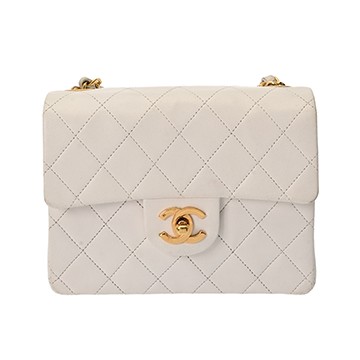 シャネル マトラッセ ミニチェーンショルダー 18cm ホワイト A01115 ラムスキン ユニセックス バッグ 【bag】
