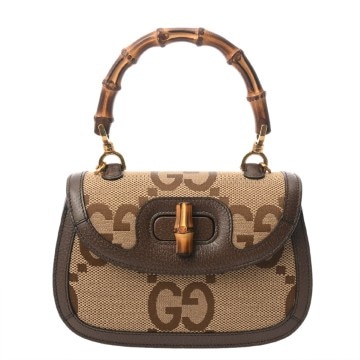 グッチ バンブー スモールトップハンドルバッグ 1947 3WAY ベージュ 675797 ジャンボGGキャンバス/レザー レディース バッグ 【bag】