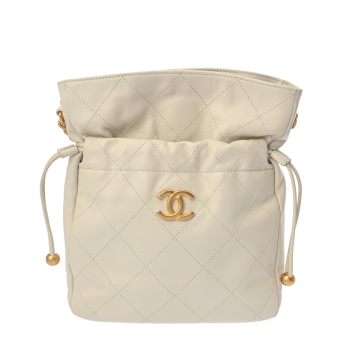 シャネル マトラッセ ドローストリングバッグ ホワイト AS2985 レザー レディース バッグ 【bag】