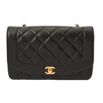 シャネル マトラッセ ダイアナ チェーンショルダー 25cm ブラック A01165 ラムスキン レディース バッグ 【bag】