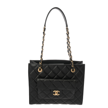 シャネル マトラッセ チェーントート ブラック ラムスキン レディース バッグ 【bag】