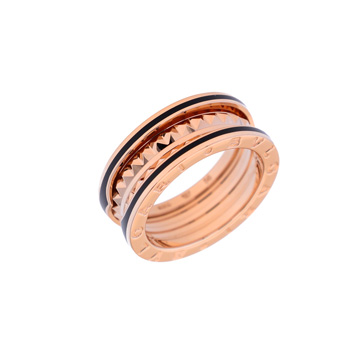 ブルガリ B-ZERO1 ロック リング #56 K18ピンクゴールド PG/セラミック メンズ ジュエリー 【jewelry】
