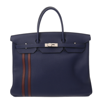 エルメス バーキン 40 オフィサー ブルーアンクル/ボルドー トゴ/ヴォースイフト ユニセックス バッグ 【bag】