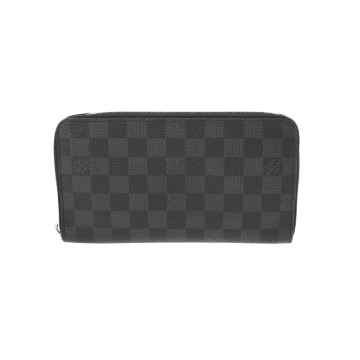 ルイヴィトン ダミエグラフィット ジッピーオーガナイザー ブラック/グレー N63077 ダミエキャンバス メンズ 財布 【purse】