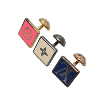 ルイヴィトン ブトン ドゥ マンシェット シャンゼリゼ 3個セット シルバー/マルチカラー メタル/ラッカー メンズ ジュエリー 【jewelry】