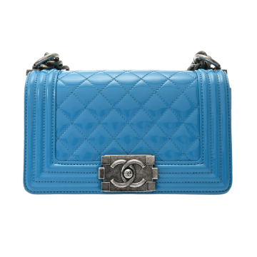 シャネル ボーイシャネル チェーンショルダー  ブルー A67086 パテントレザー レディース バッグ 【bag】